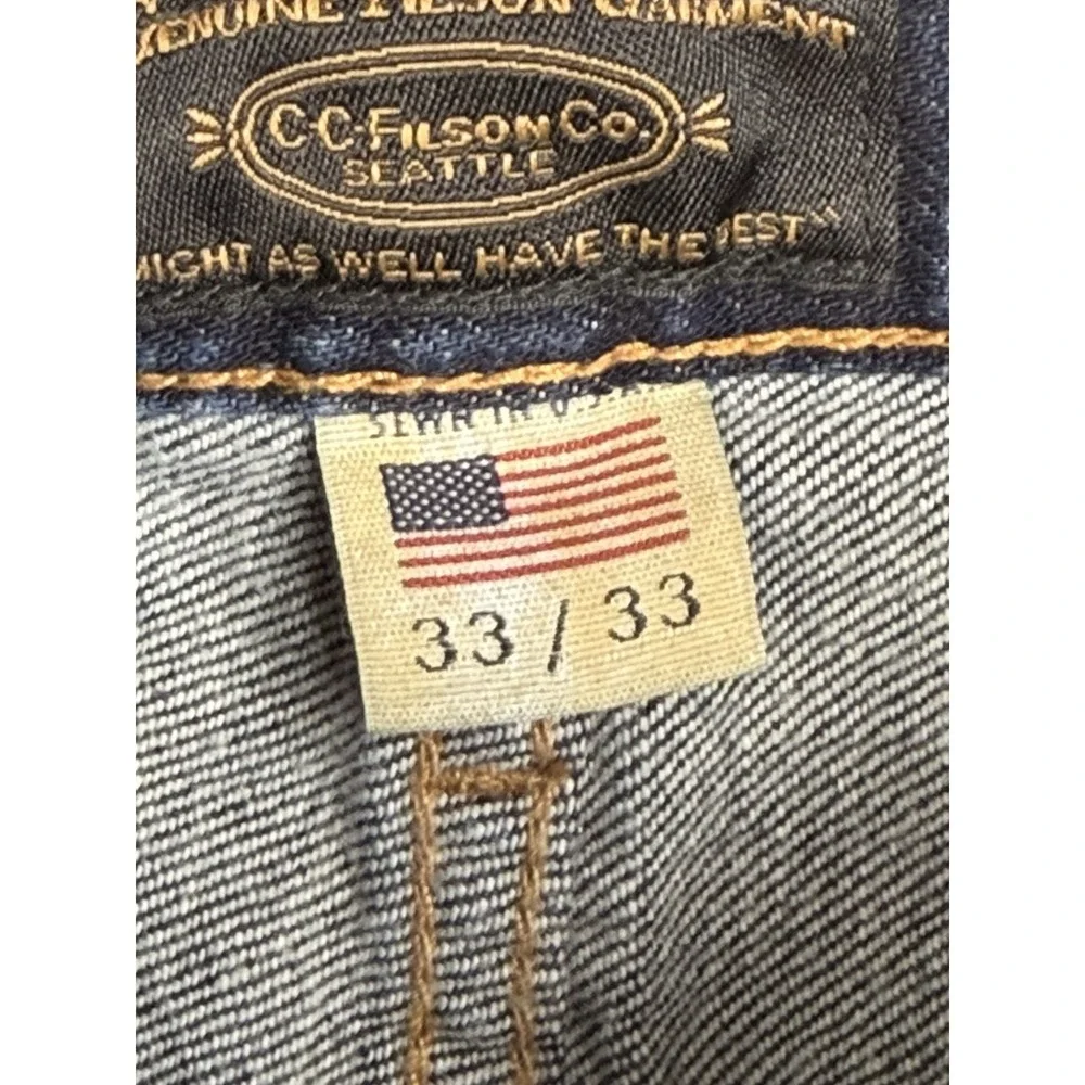 C.C. Filson Jeans Mens 34x31  (Tag 33x33) Blue Indigo Outdoor Made In USA Denim